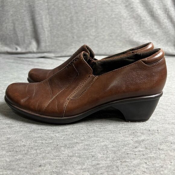 Clarks Partridge Brown Heeled shoe's Clogs slip on 80443 Women's Size 9M - Picture 4 of 10